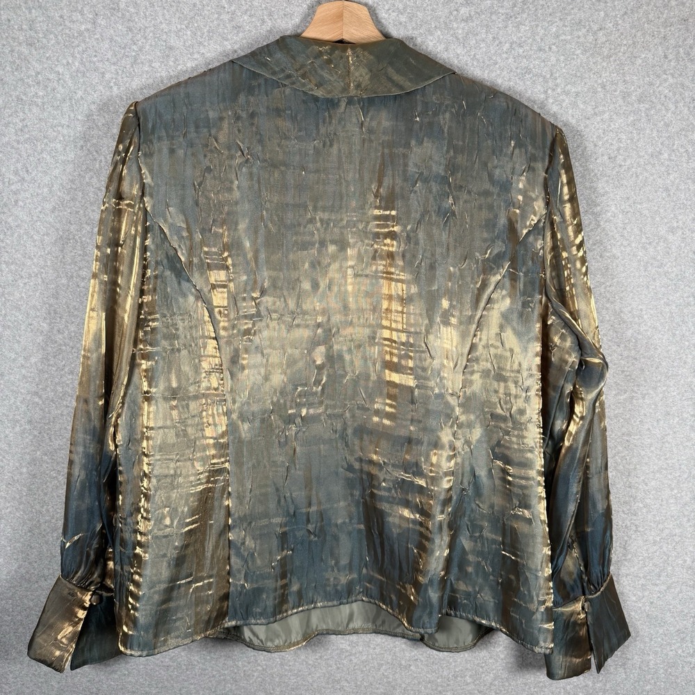 Alex Evenings Jacket Womens 3x Vintage Shiny Blue/gold - Picture 4 of 8